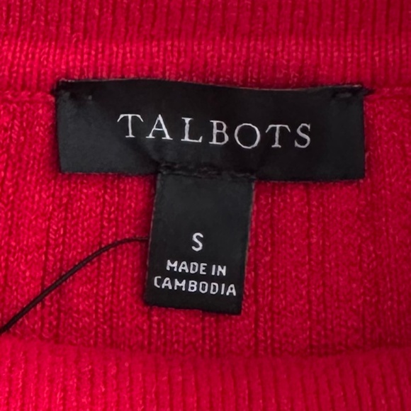 Talbots Ribbed Long Sleeve Turtleneck Sweater Red Small Casual Holiday NWT - Picture 6 of 12